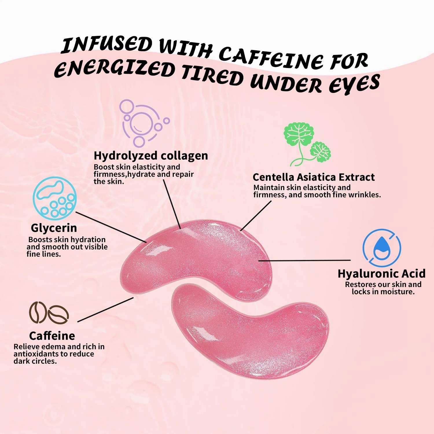 Under Eye Patches (25 Pairs), Caffeine Eye Masks for Dark Circles Puffy Eyes Undereye Bags, Collagen Eye Patches for Wrinkles and Puffiness, Skin Care Gift for Her