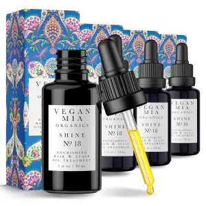 USDA Organic Rosemary Oil for Hair Growth with Castor, Jojoba, Argan, Amla & More by Vegan Mia | Deeply Hydrates & Intense Nourishment for Itchy Scalp, Stubborn Dandruff & Dry Scalp Treatment, 4 Pack