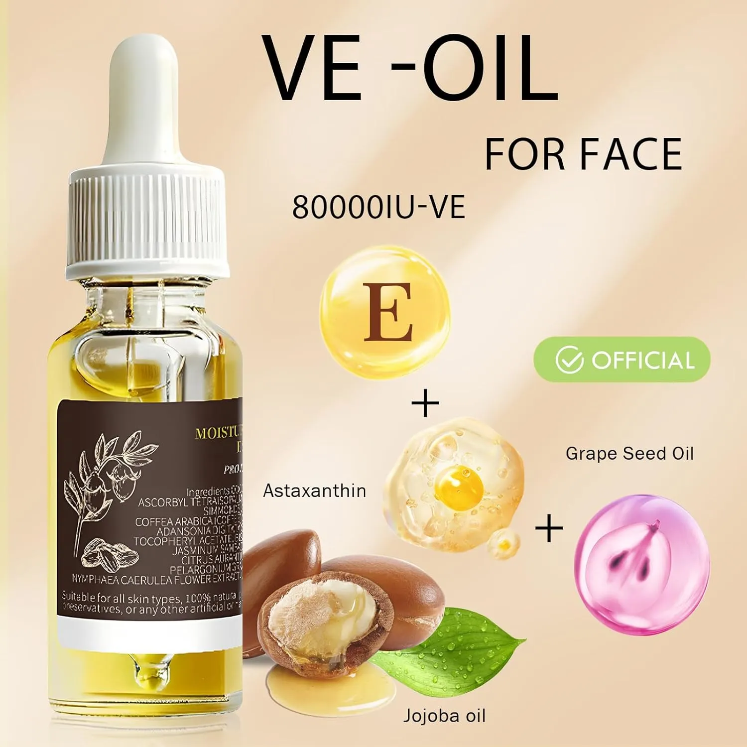 UWPU-80,000 IU Vitamin e oil | Grape Seed Astaxanthin Infused Jojoba, Wrinkles And Age Spots, vitamin e oil For Scars|-And Enhancement Of Skin Collagen Moisturized -30ml / 1 Oz