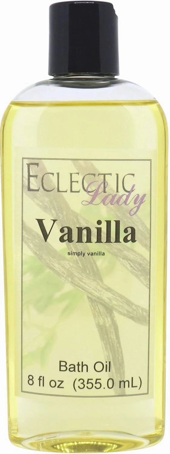 Vanilla Bath Oil by Eclectic Lady - Scented Bath Oil - Relaxing & Moisturizing Bathing Oil - Fragrance Body Oil For Dry & Rough Sensitive Skin - Body Daily Nourishing Shower Oil (8 oz)