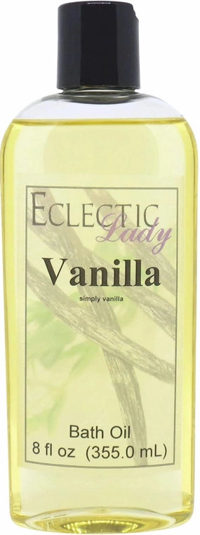 Vanilla Bath Oil by Eclectic Lady - Scented Bath Oil - Relaxing & Moisturizing Bathing Oil - Fragrance Body Oil For Dry & Rough Sensitive Skin - Body Daily Nourishing Shower Oil (8 oz)