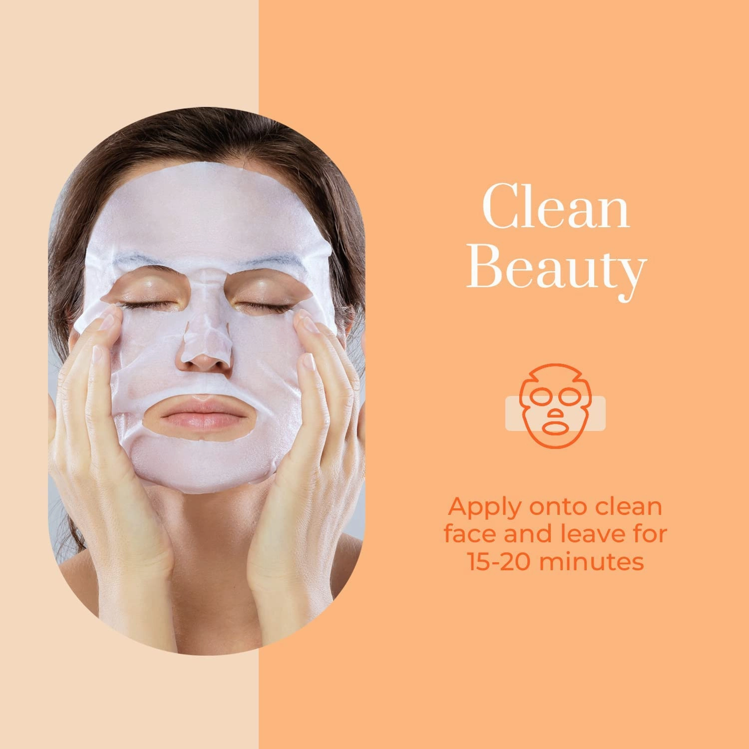 Vitamin C & Collagen Face Mask - Dermatologist Tested, Diminishes Fine Lines & Wrinkles, Anti-Aging, Natural Ingredients Cruelty-Free Korean Skin Care, All Skin Types - 4 Pack