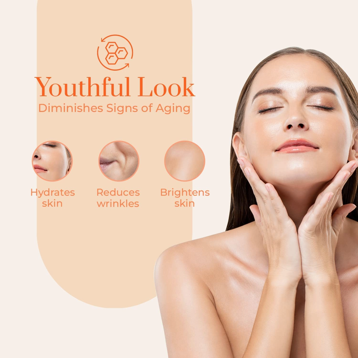 Vitamin C & Collagen Face Mask - Dermatologist Tested, Diminishes Fine Lines & Wrinkles, Anti-Aging, Natural Ingredients Cruelty-Free Korean Skin Care, All Skin Types - 4 Pack
