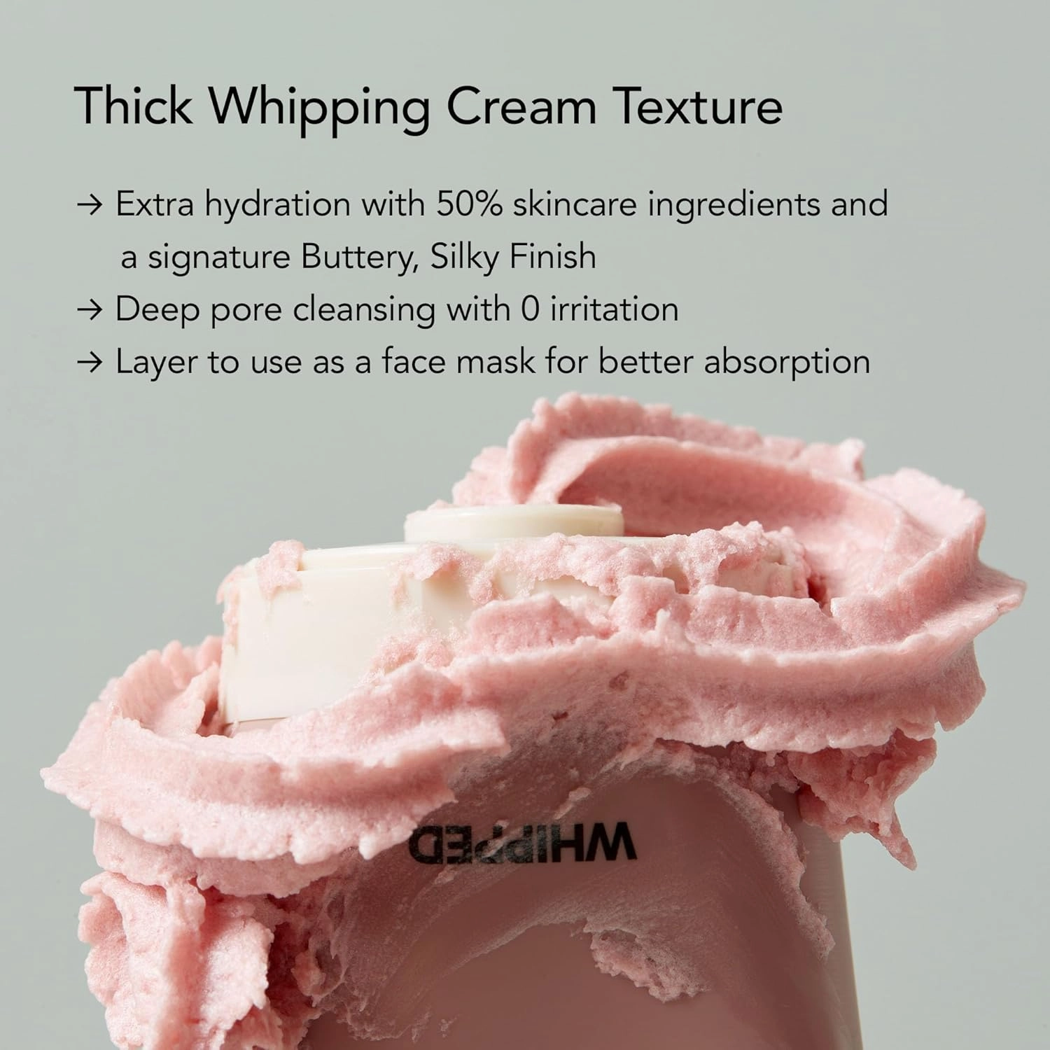 WHIPPED Cream Facial Cleanser Jojovender - Jojoba & Lavender Face Wash - For Redness, Dry Sensitive Skin - Moisturizing Cleanser, Niacinamide, Hyaluronic Acid, Vegan Korean Skincare, 2.8 oz