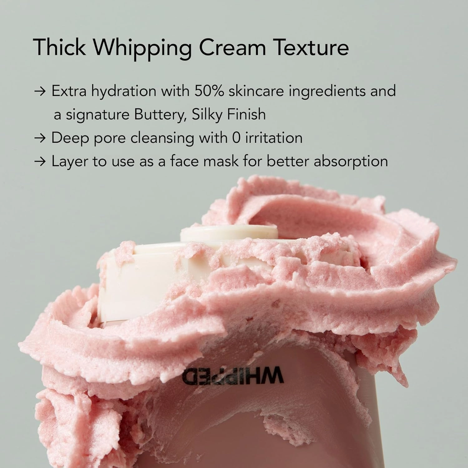 WHIPPED Cream Facial Cleanser Jojovender - Jojoba & Lavender Face Wash - For Redness, Dry Sensitive Skin - Moisturizing Cleanser, Niacinamide, Hyaluronic Acid, Vegan Korean Skincare, 4.5 oz