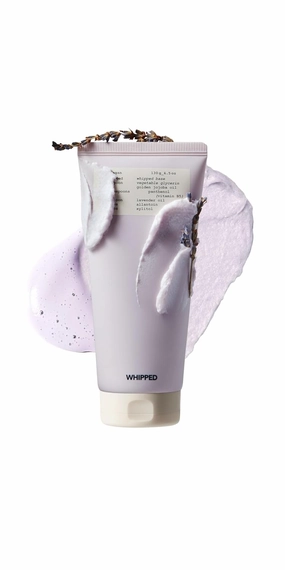 WHIPPED Cream Facial Cleanser Jojovender - Jojoba & Lavender Face Wash - For Redness, Dry Sensitive Skin - Moisturizing Cleanser, Niacinamide, Hyaluronic Acid, Vegan Korean Skincare, 4.5 oz