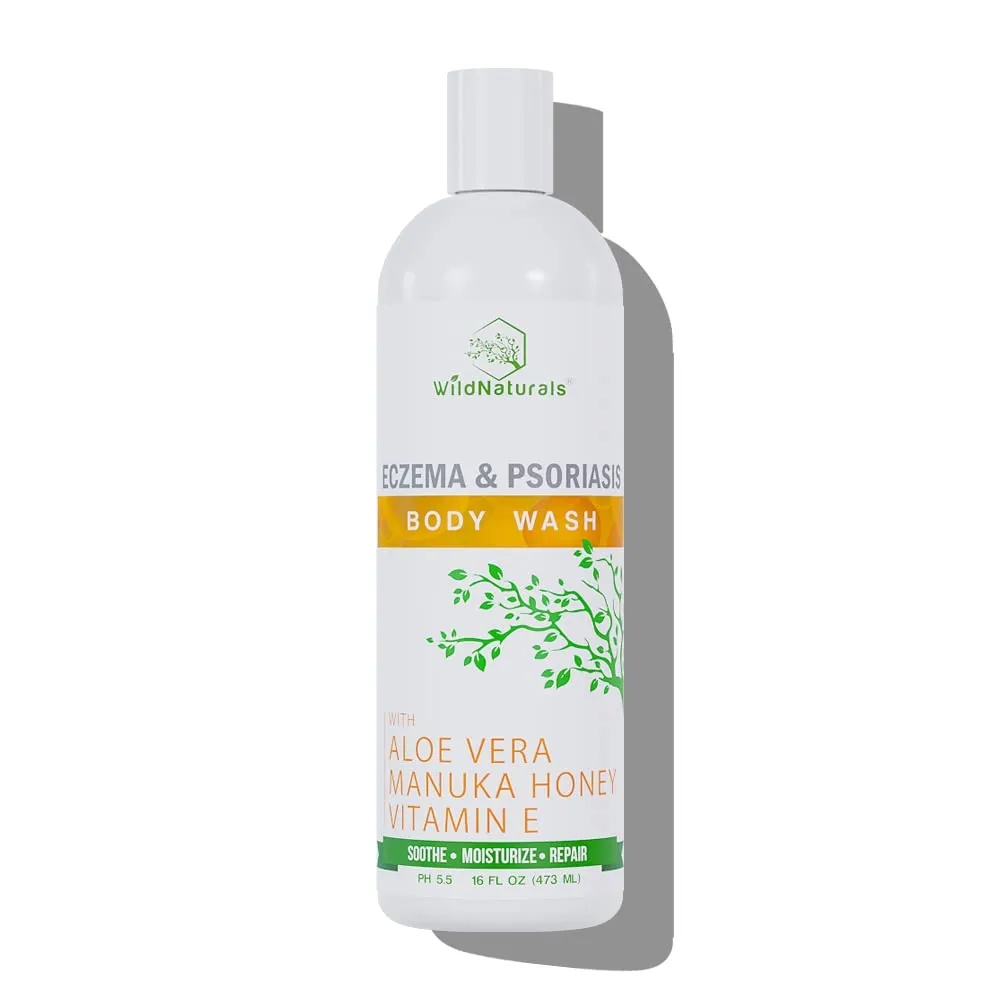 Wild Naturals Organic Body Wash – Moisturizing & Exfoliating Wash for Sensitive, Dry, Itchy Skin – Hydrating Hypoallergenic Body Wash for Men & Women