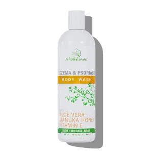 Wild Naturals Organic Body Wash – Moisturizing & Exfoliating Wash for Sensitive, Dry, Itchy Skin – Hydrating Hypoallergenic Body Wash for Men & Women