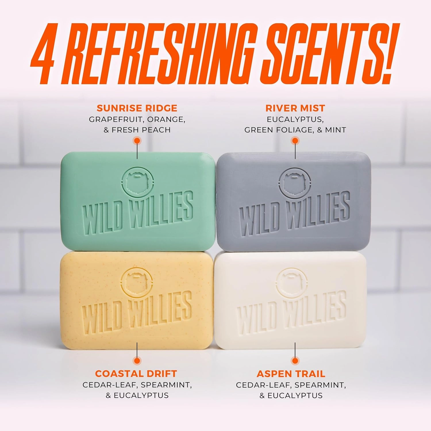 Wild Willies Moisturizing Mens Bar Soap - Bath Soaps with Shea Butter for Odor Protection - Natural Body Bar for Men - Variety Pack, 3 Pack