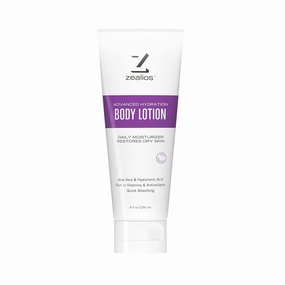 Zealios Advanced Hydration Body Lotion for Swimmers 8oz - Deep Hydration Formula, Lotion for Extremely Dry Skin, Skincare Moisturizer with Vitamins & Antioxidants, Non-Greasy Lotion