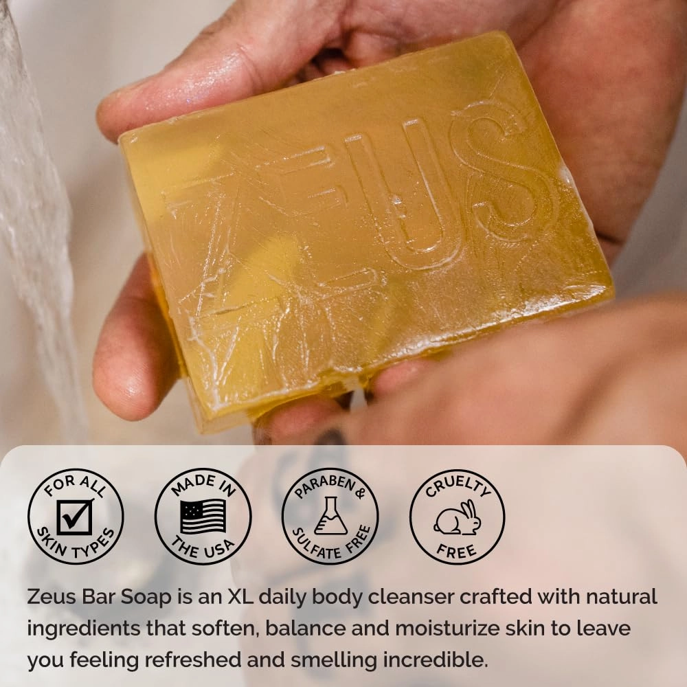 ZEUS Body & Face Bar Soap, Natural Skin Hydrating & Balancing Soap for Face & Body Wash (Made in USA) 2 PACK Vanilla Rum