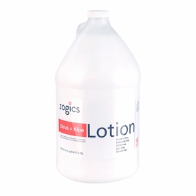 Zogics Moisturizing Body Lotion, Hydrating Body Lotion for Women and Men, Nourishing Formula Made with Essential Oils, Great for Refillable Lotion, Citrus and Aloe Scent (1 Gallon)